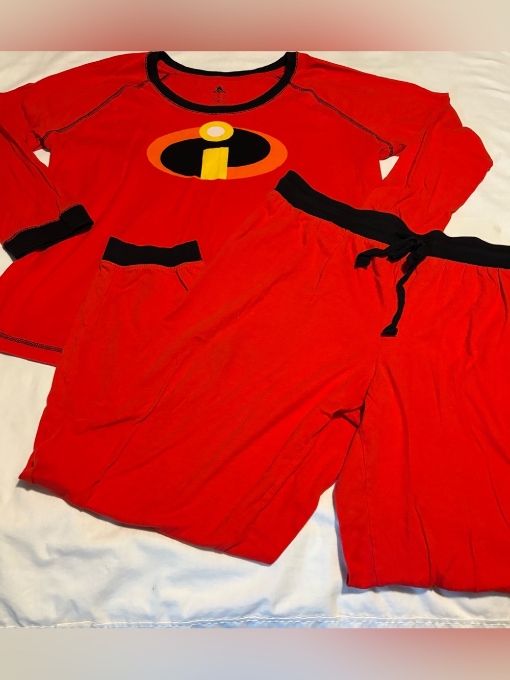 Disney ~ Incredibles Adult XL Pajama Set Long Sleeve Shirt w/ Drawstring Pants